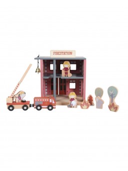Caserne de pompier pour circuit en bois