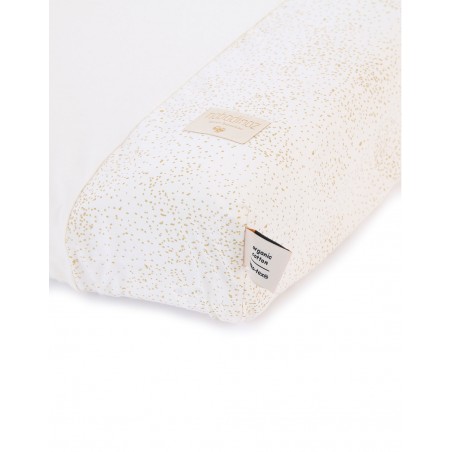 Housse matelas à langer blanc bulles dorées