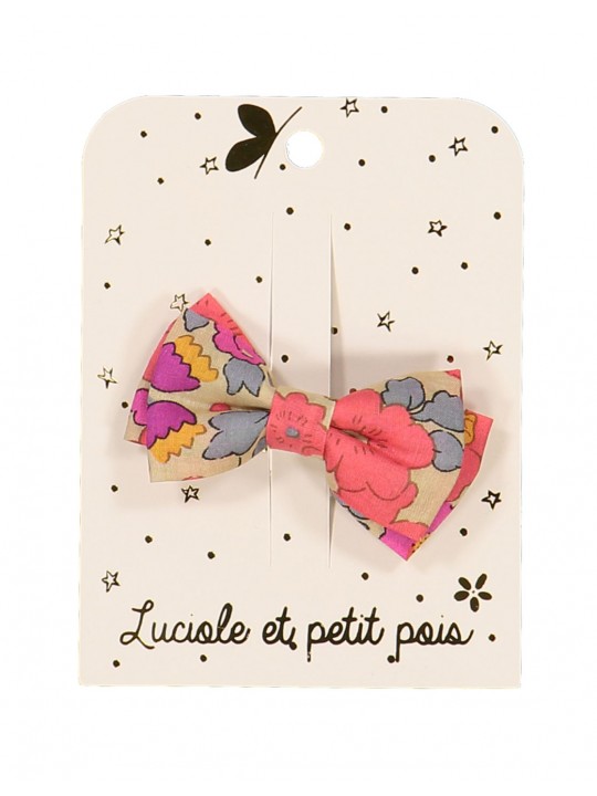 Barrette noeud double Liberty fluo thé