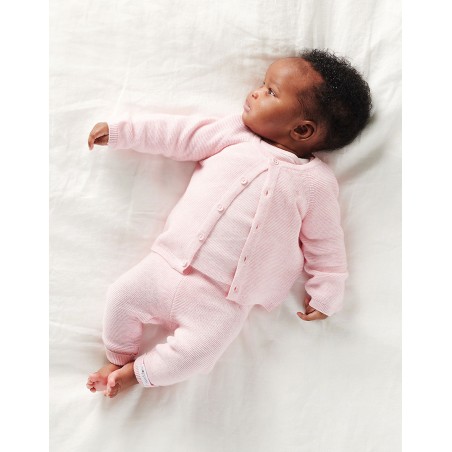 Gilet bébé tricot rose | Pino