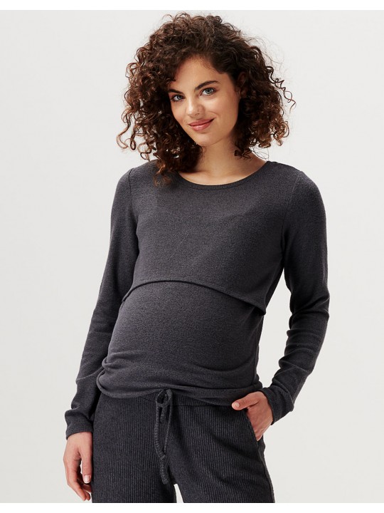 Pull grossesse allaitement Plano | Gris