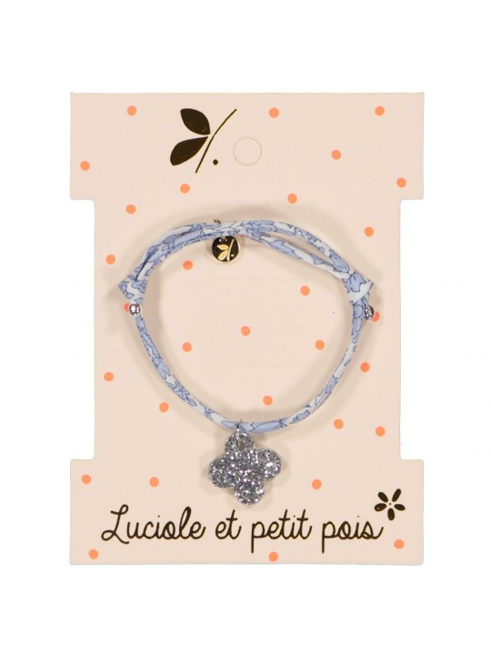 Bracelet trèfle Liberty d'anjo cost bleu