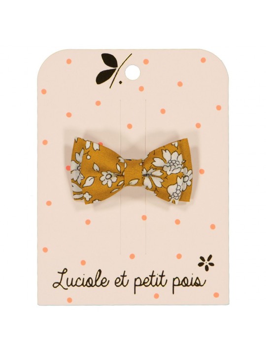 Barrette noeud double Liberty Capel moutarde
