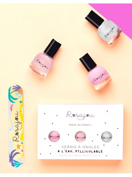 Coffret 3 vernis  enfant | Rose perle