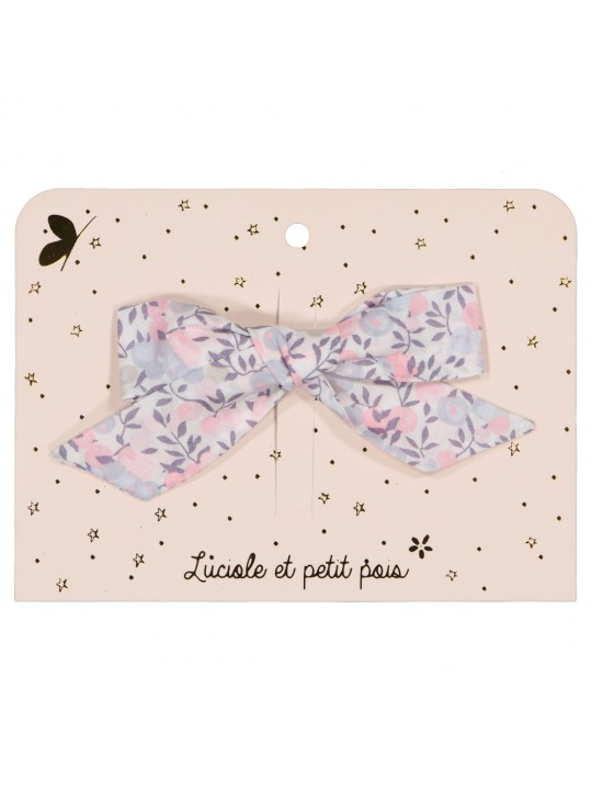 Barrette noeud princesse Liberty Wiltshire Jacinthe rose