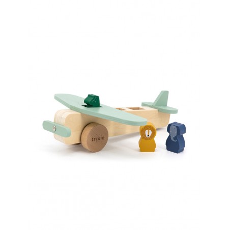 Avion en bois animaux