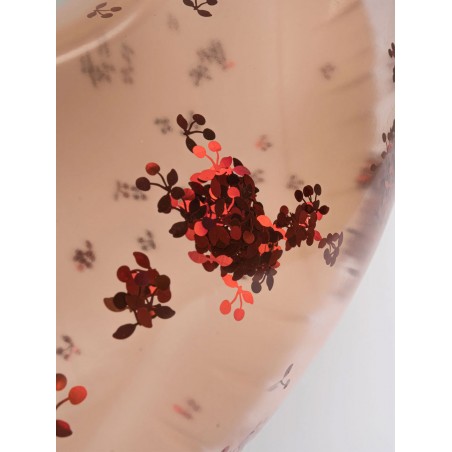 Bouée natation avec siège | Transparente paillettes cerises