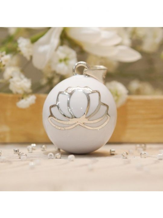 Bola grossesse fleur de lotus blanc | Argent