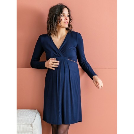 Robe de grossesse et d'allaitement bleue Emy, Balloon | Inelle