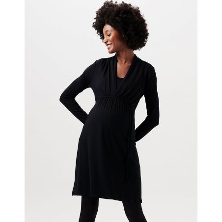 Robe grossesse et allaitement noire Leïla, Esprit Matenity | Inelle