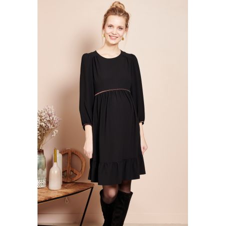 Robe chic grossesse Lison | Crepe noire