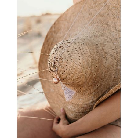 Bola de grossesse Perle d'eau douce Origine | Or rose & Cordon soie Blush