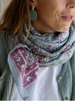 Grand Foulard Indien | Capri Nuage