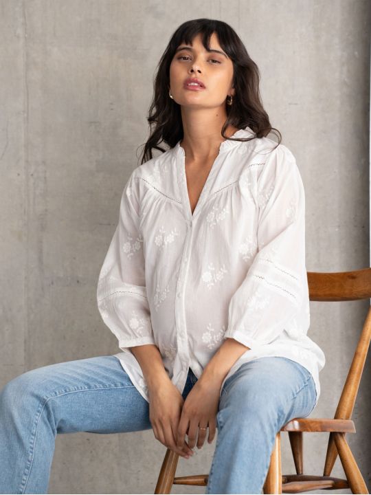 Chemisier de Grossesse Broderie | Ally