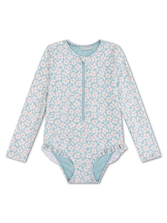 Maillot de bain à manches | Fleuri Vert