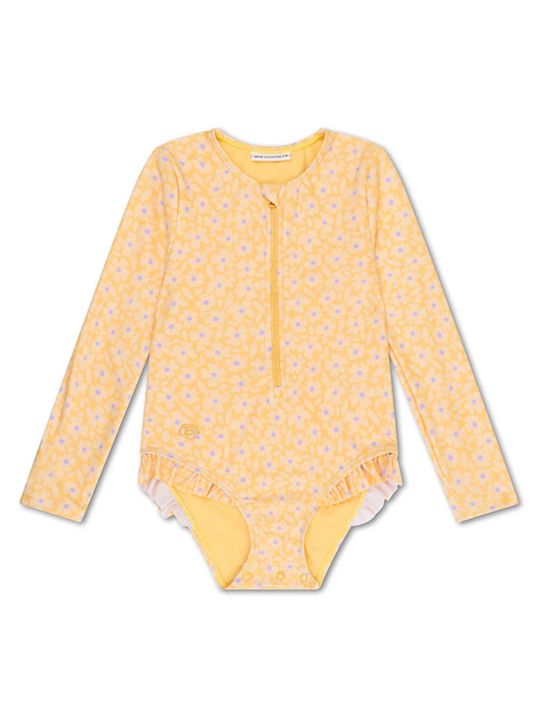 Maillot de bain à manches longues | Fleurs Jaunes