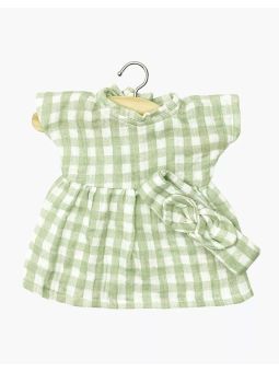Tenues Babies | Robe Faustine vichy vert et bandeau