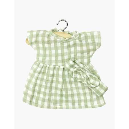 Tenues Babies | Robe Faustine vichy vert et bandeau