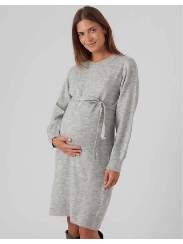 Robe De Grossesse En Tricot Pour Femme Avec Col En V Et