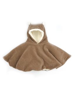 Poncho bébé velours | Taupe