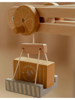 Set grue et chantier construction en bois