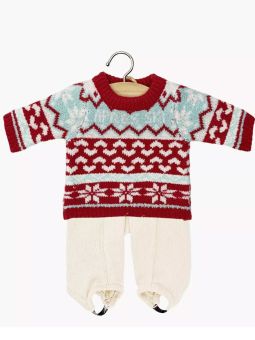 Ensemble ski | Haut Jacquard et fuseau Popeye écru