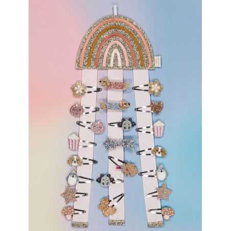 Porte barrettes mural | Arc-en-Ciel rose