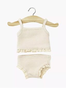 Les P'tits Basiques | Dessous fille en maille mastic et dentelle