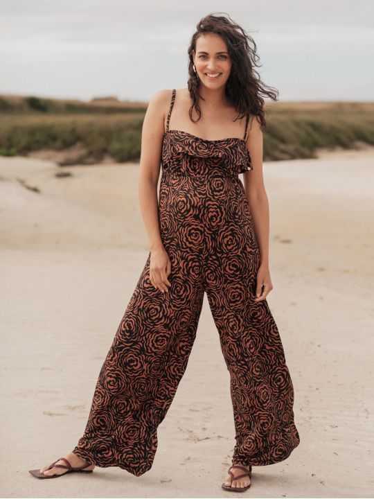 Combinaison bustier maternité Irma | Marron