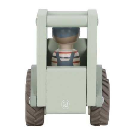 Tracteur en bois et figurine