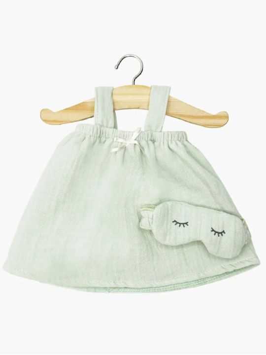 Chemise nuit Mila et masque vert pâle