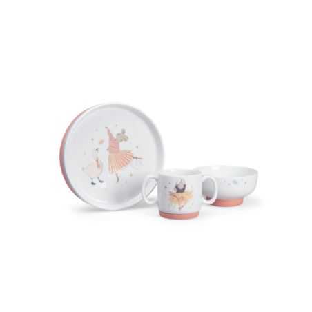 Coffret vaisselle porcelaine 3 pièces | La petite école de danse