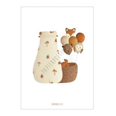 Carte coufin ballon et enveloppe kraft