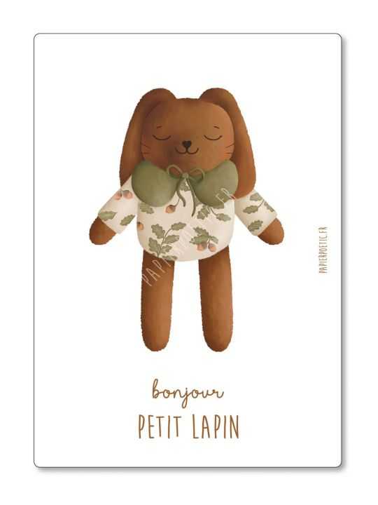 Carte enfant | Bonjour petit lapin