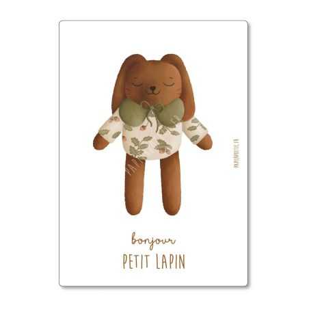 Carte enfant | Bonjour petit lapin