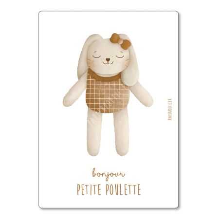Carte enfant | Bonjour petite poulette