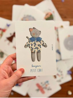 Carte enfant | Bonjour petit chat