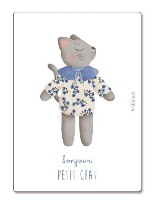 Carte enfant | Bonjour petit chat