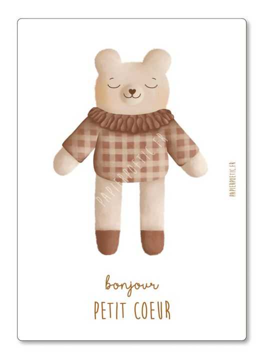 Carte enfant | Bonjour petit coeur