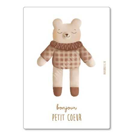 Carte enfant | Bonjour petit coeur