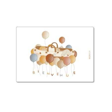 Carte berceau ballons et enveloppe kraft