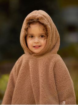 Poncho bébé cosy curlé | Dark hazel