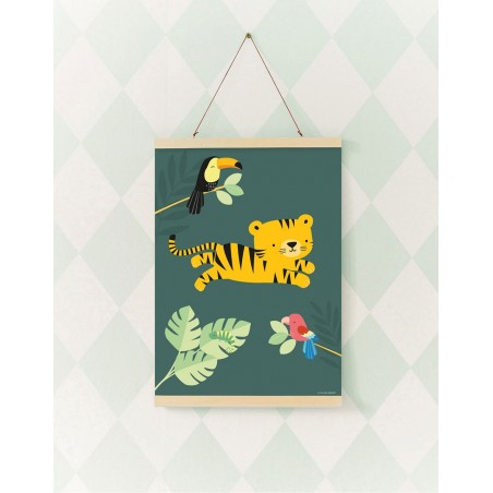 Porte affiche bois système aimanté 50*70cm